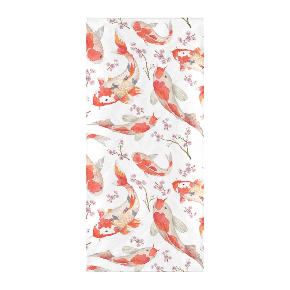 Watercolor Koi Fish Carp Fish pattern Beach Towel