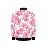 pink purple orchid pattern background Kids' Boys' Girls' Bomber Jacket