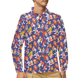 Goldfish Pattern Print Design 04 Men's Long Sleeve Polo Shirt