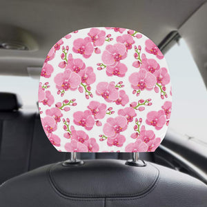 pink purple orchid pattern background Car Headrest Cover
