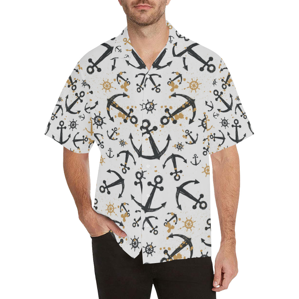 Anchors Rudders pattern Men's All Over Print Hawaiian Shirt