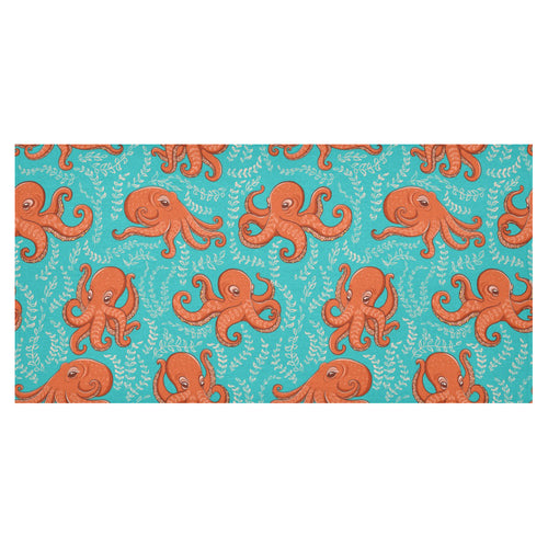 Octopus turquoise background Tablecloth