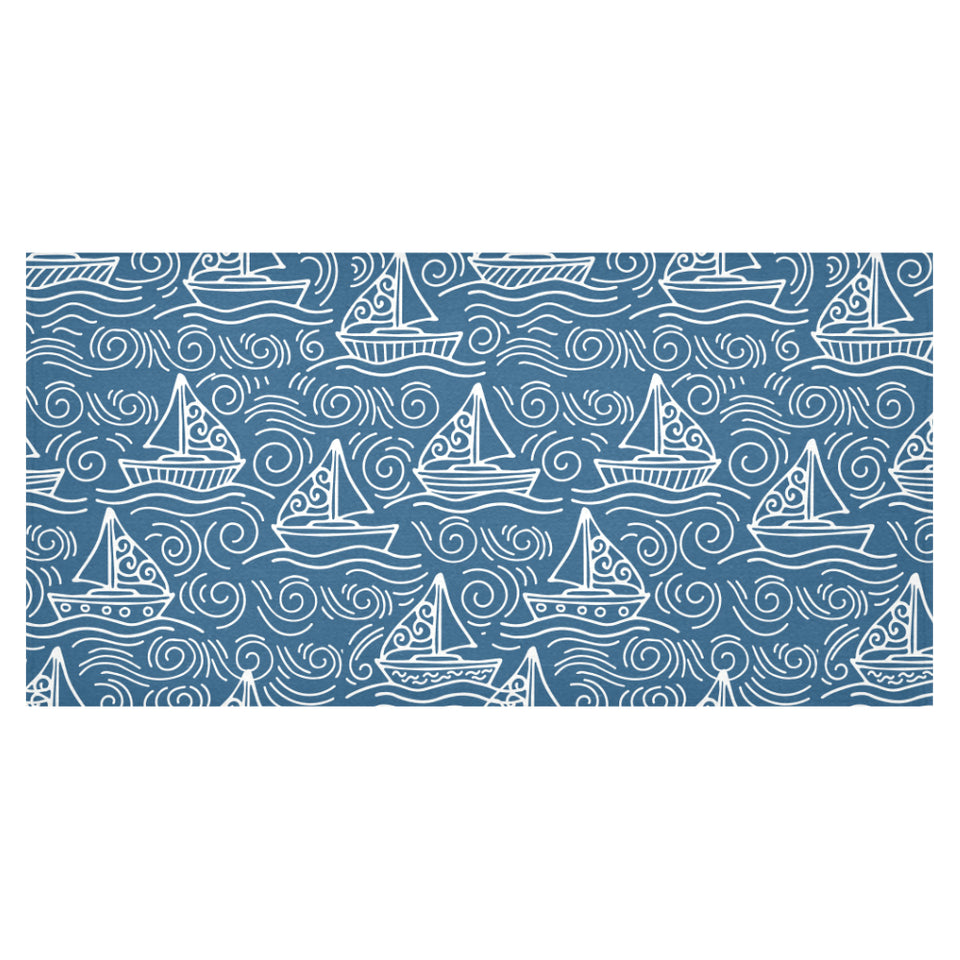 Hand drawn sailboat pattern Tablecloth
