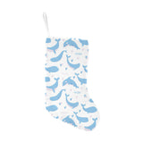 Blue whale pattern Christmas Stocking
