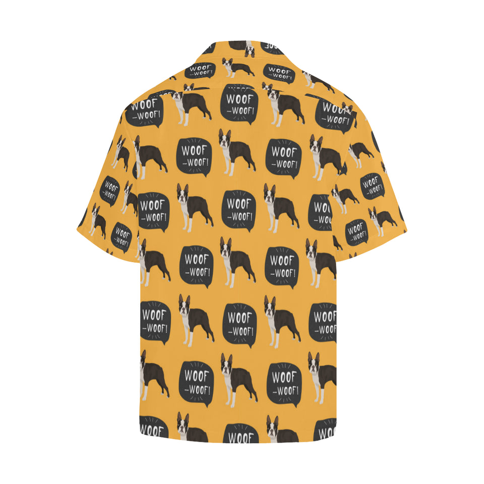 Boston terrier design pattern Men's All Over Print Hawaiian Shirt