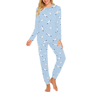 Seagull Pattern Print Design 02 Women's All Over Print Pajama Set
