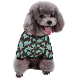 Sea turtle blue stone pattern All Over Print Pet Dog Round Neck Fuzzy Shirt