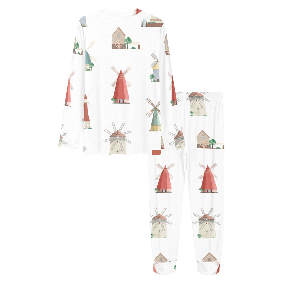 windmill design pattern Women's All Over Print Pajama Set