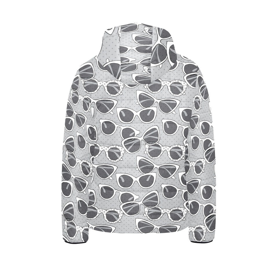 Sun Glasses Pattern Print Design 04 Kids' Boys' Girls' Padded Hooded Jacket