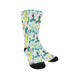 Cute parrot toucan flamingo cactus exotic leaves p Crew Socks