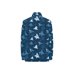 Stingray Pattern Print Design 04 Women's Long Sleeve Polo Shirt