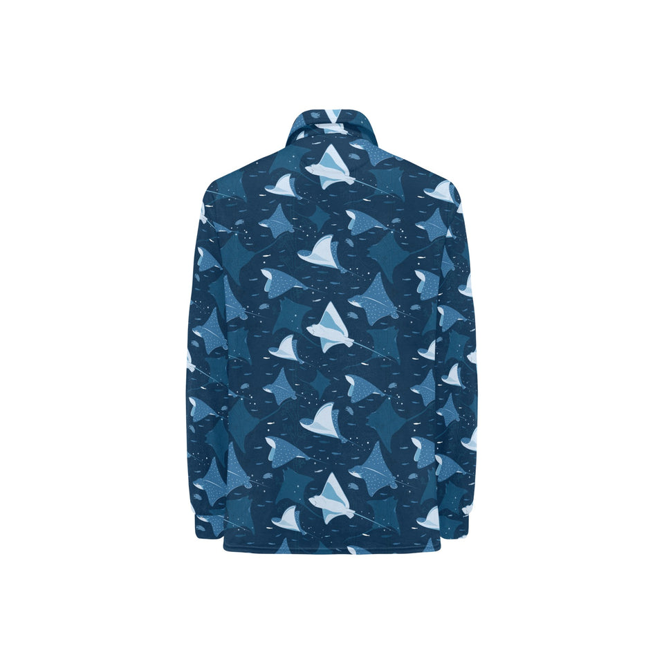 Stingray Pattern Print Design 04 Women's Long Sleeve Polo Shirt