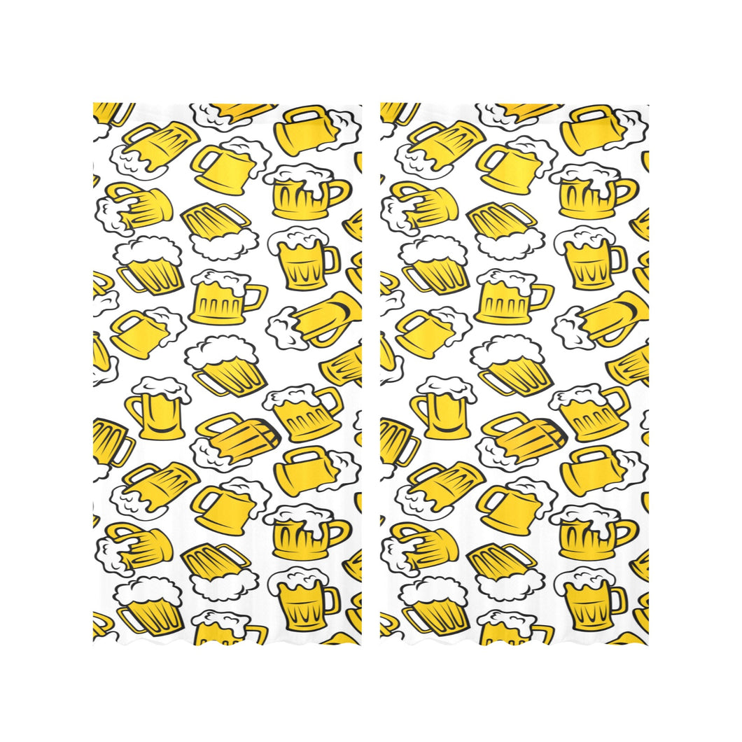 Beer design pattern Gauze Curtain