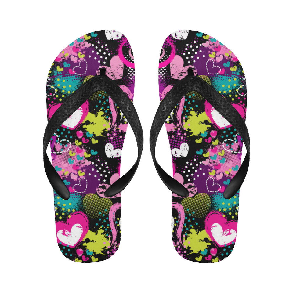 heart dot wave star creative design pattern Unisex Flip Flops