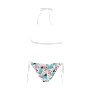 Toucan tropical flower leave pattern Sexy Bikinis Two-Piece Swimsuits