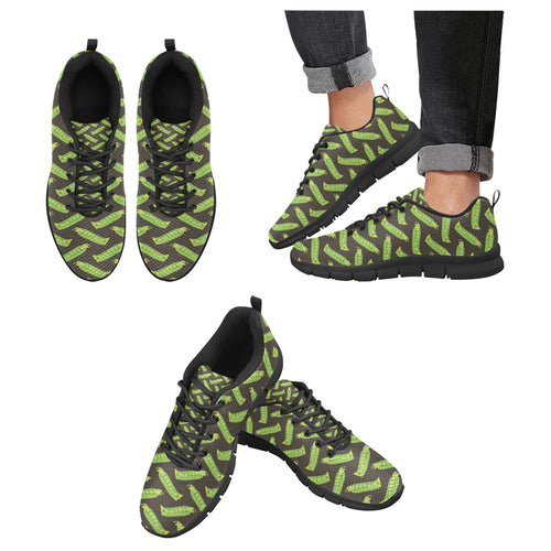 Green Peas Pattern Print Design 05 Men's Breathable Sneakers ( Model 055)