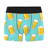 Beer pattern green background Men's All Over Print Boxer Briefs Men's Underwear