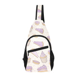 Cakes pies tarts muffins and eclairs purple bluebe All Over Print Chest Bag