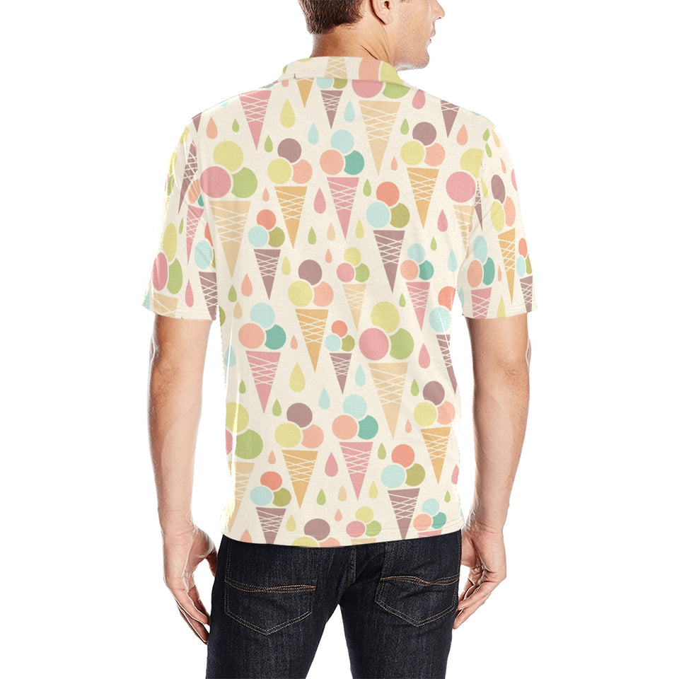 Ice cream cone pattern Men's All Over Print Polo Shirt