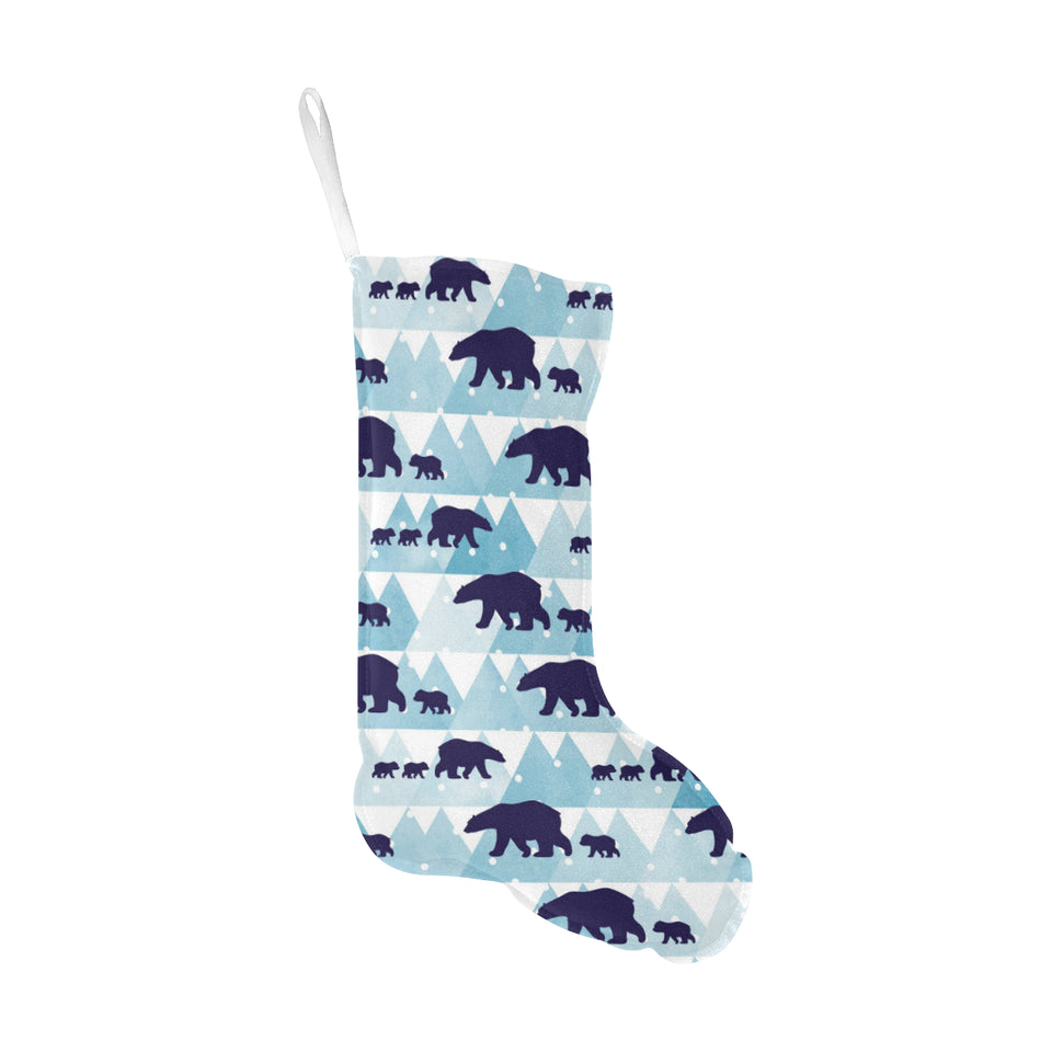 polar bear winter snow pattern Christmas Stocking