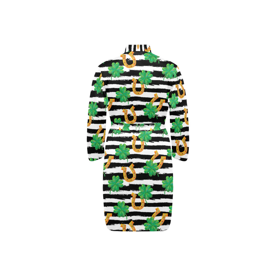 Horseshoes Pattern Print Design 01 Men's Long Sleeve Belted Night Robe