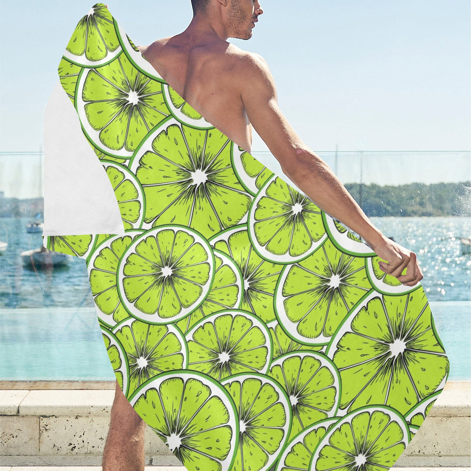 Slices of Lime design pattern Beach Towel