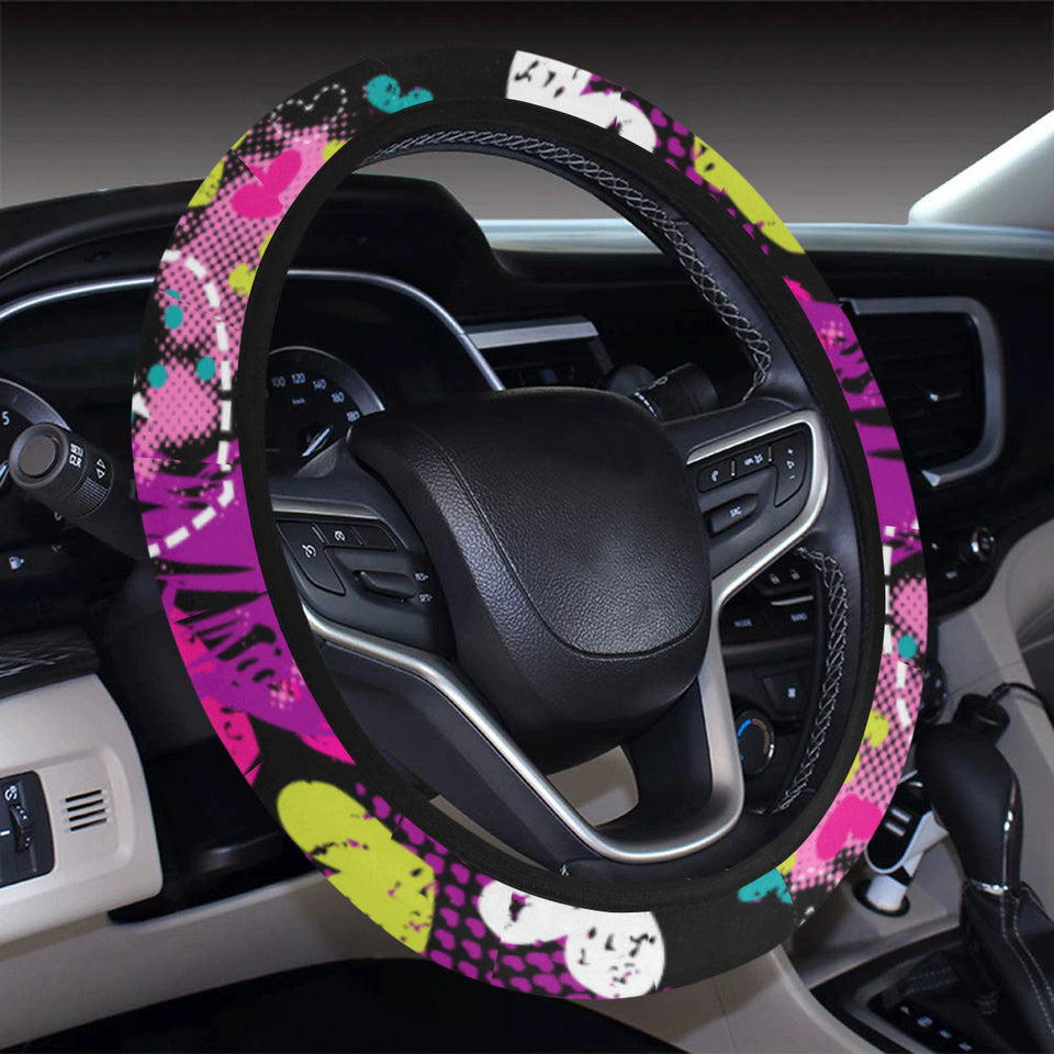 heart dot wave star creative design pattern Car Steering Wheel Cover