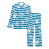 Starfish blue blackground Men's Long Pajama Set
