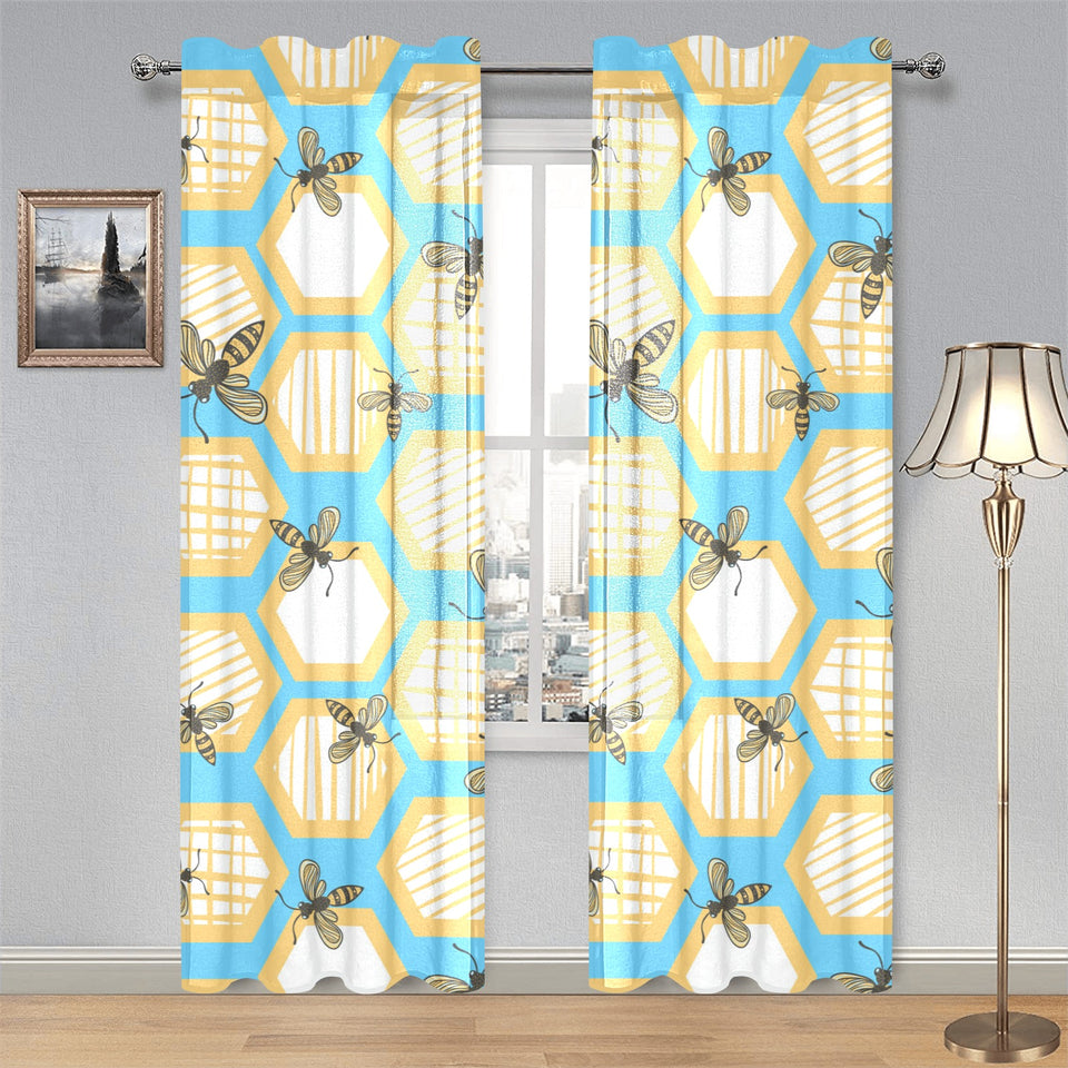 Bee honeycomb pattern Gauze Curtain
