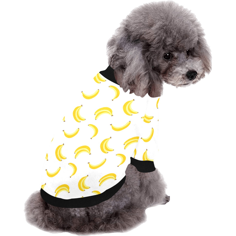 Banana pattern All Over Print Pet Dog Round Neck Fuzzy Shirt
