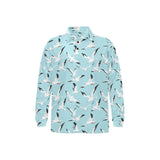 Seagull Pattern Print Design 01 Men's Long Sleeve Polo Shirt