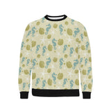 Seahorse shell starfish pattern background Men's Crew Neck Sweatshirt