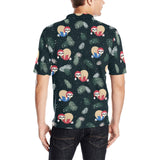 Cute sloths sleeping christmas ball santa hat patt Men's All Over Print Polo Shirt