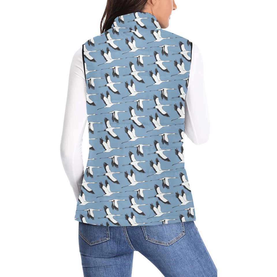 Seagull Pattern Print Design 04 Women's Padded Vest