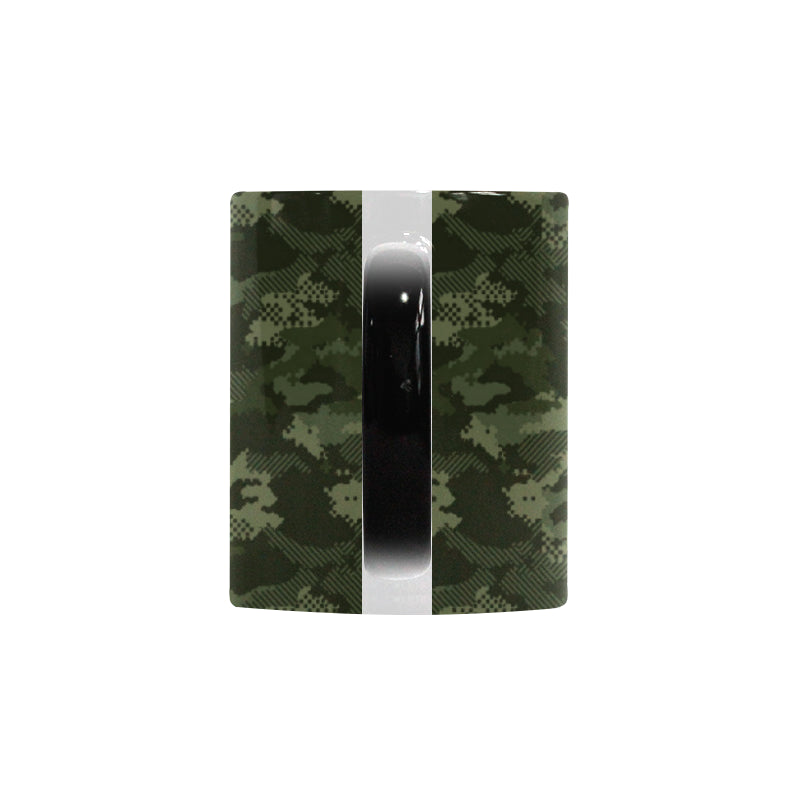Digital Green camouflage pattern Morphing Mug Heat Changing Mug