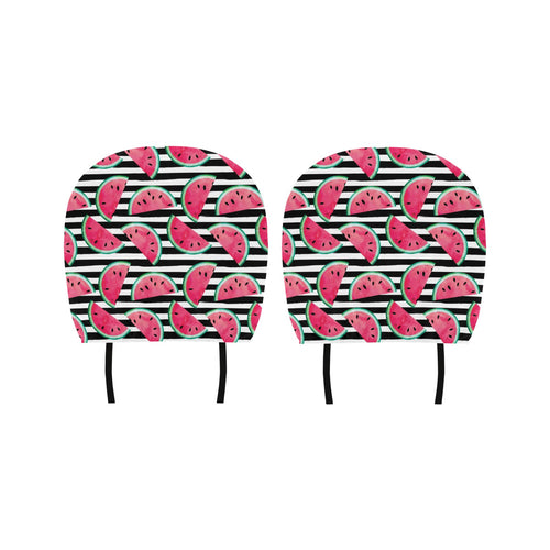 Watercolor paint textured watermelon pieces Car Headrest Cover