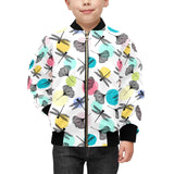 Dragonflies ginkgo leaves pattern Kids' Boys' Girls' Bomber Jacket