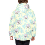 French bulldog hawaii blackground Kids' Boys' Girls' Padded Hooded Jacket