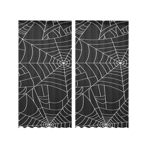 Spider web pattern Black background white cobweb Gauze Curtain