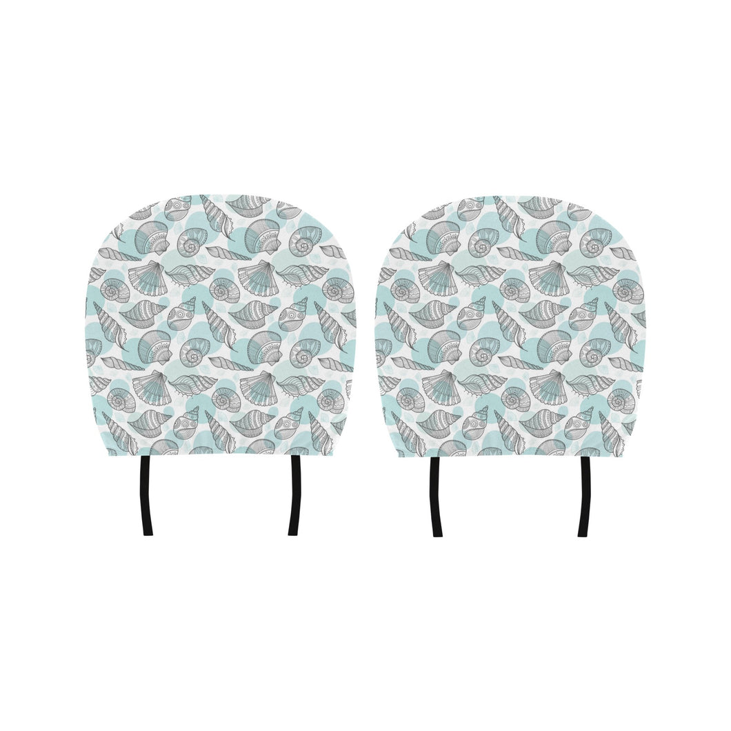 Shell polynesian tribal Car Headrest Cover