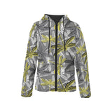Hand drawn dragonfly pattern Women's Padded Hooded Jacket