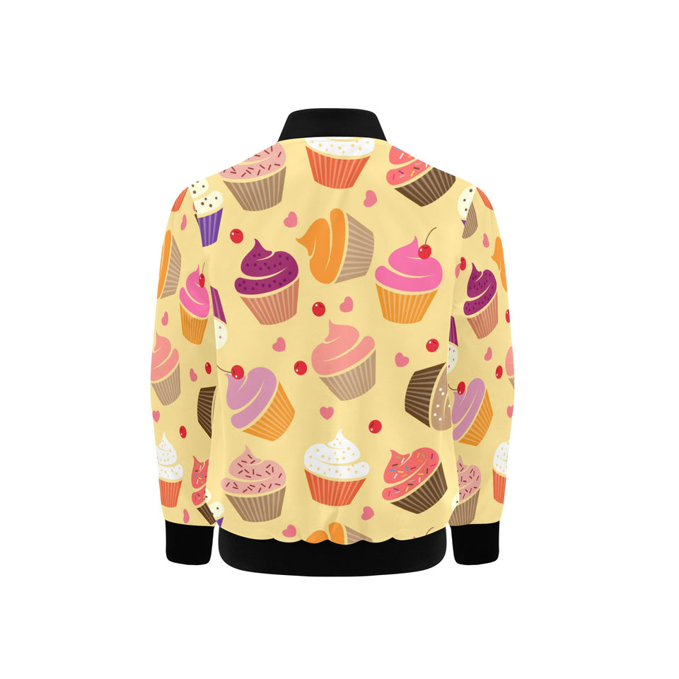 cake cupcake heart cherry pattern Kids' Boys' Girls' Bomber Jacket