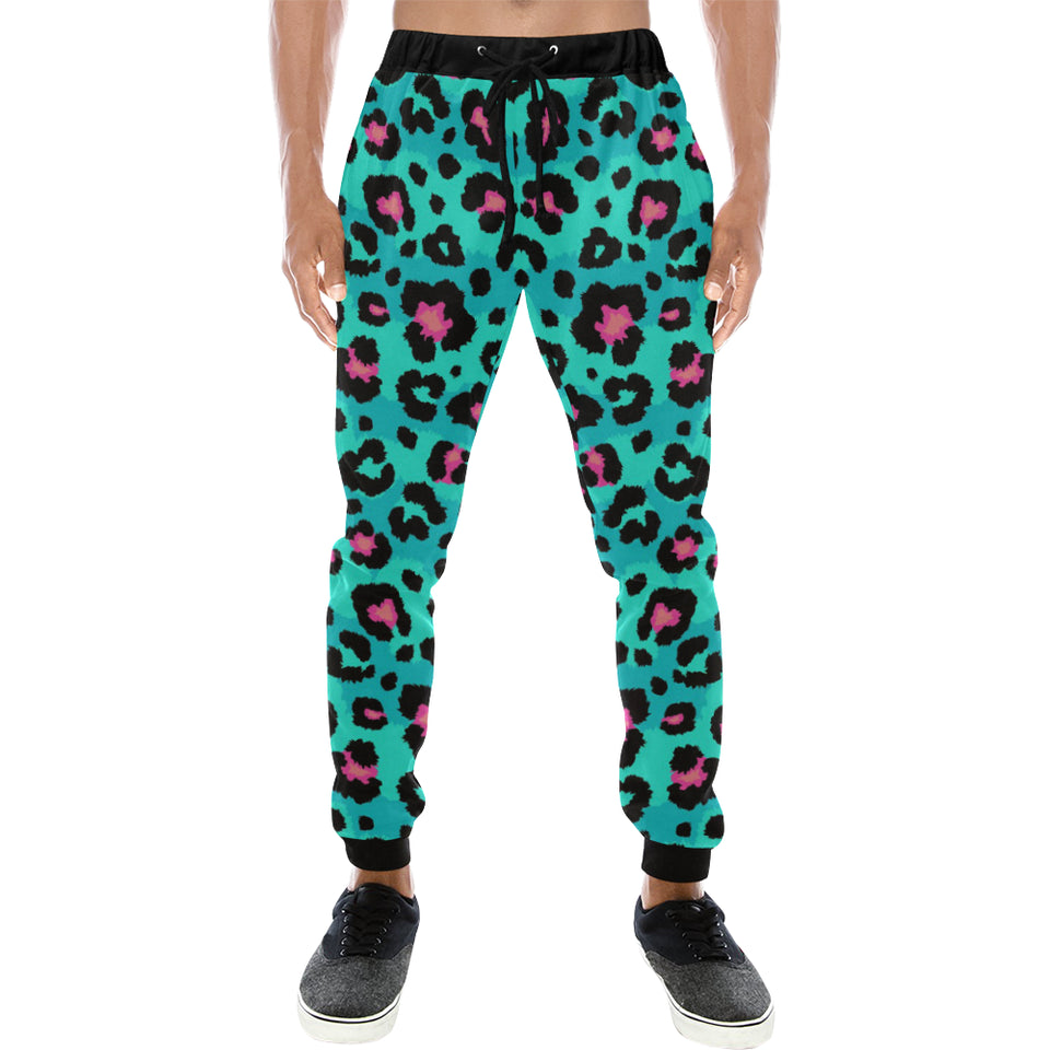 Green leopard skin print pattern Unisex Casual Sweatpants