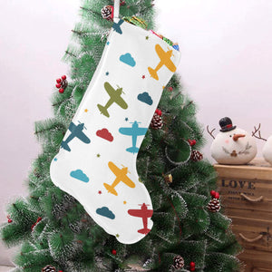 Airplane star cloud colorful Christmas Stocking