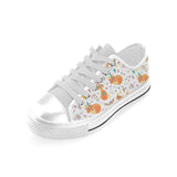 cute tribal fox pattern Men's Low Top Canvas Shoes White