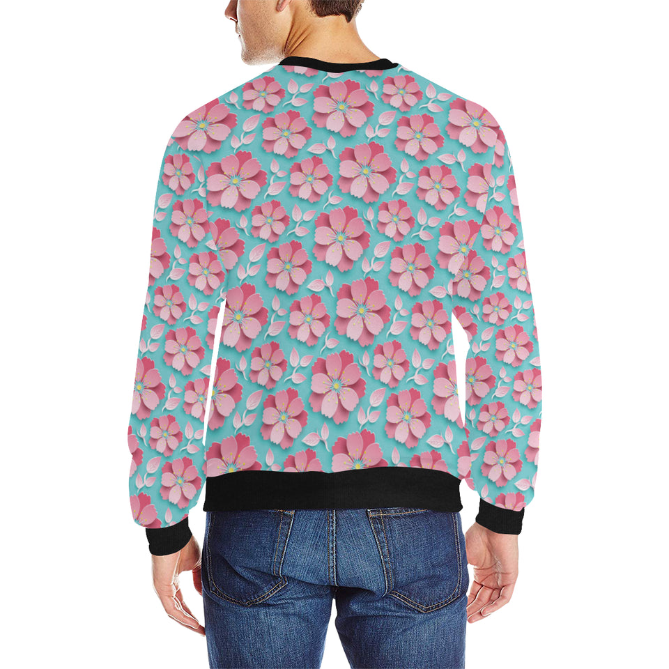 3D sakura cherry blossom pattern Men's Crew Neck Sweatshirt