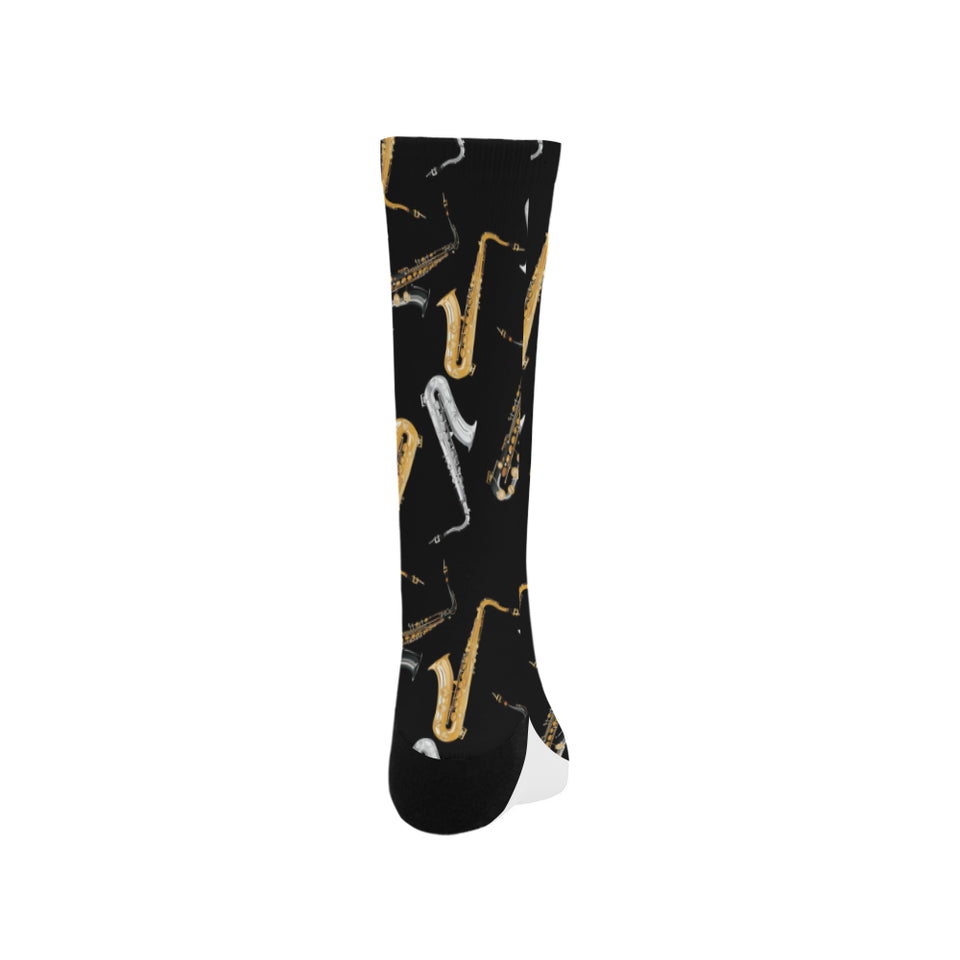 saxophone design pattern Crew Socks