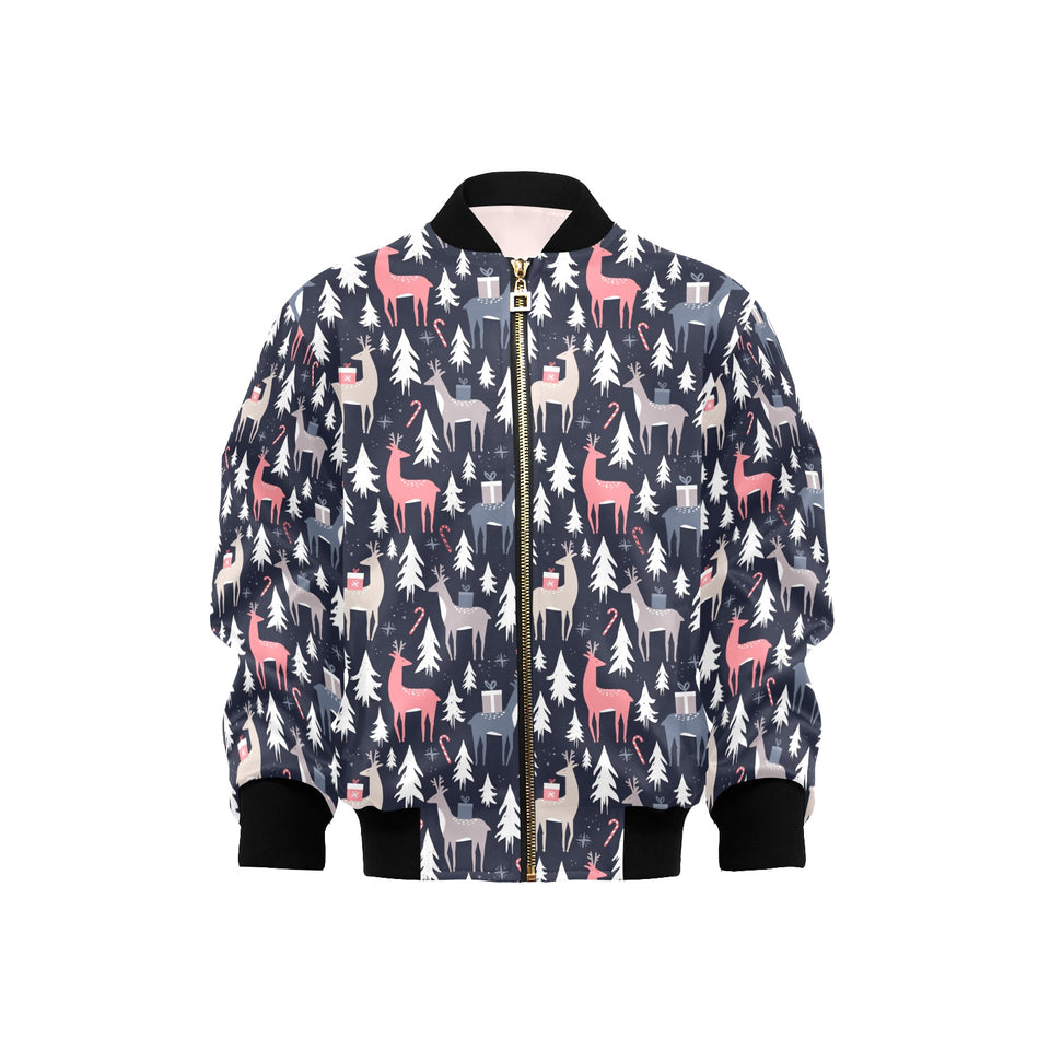 Deers Winter Christmas pattern Kids' Boys' Girls' Bomber Jacket