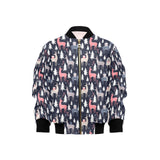 Deers Winter Christmas pattern Kids' Boys' Girls' Bomber Jacket