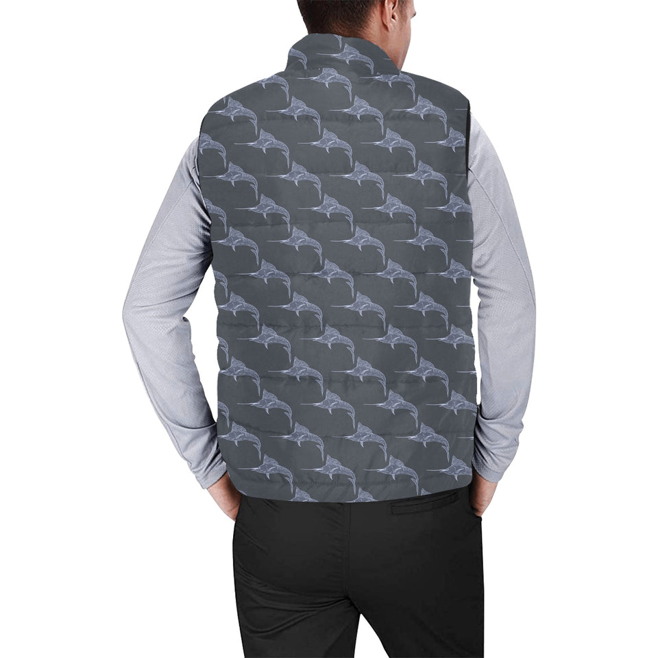 Swordfish Pattern Print Design 03 Men's Padded Vest